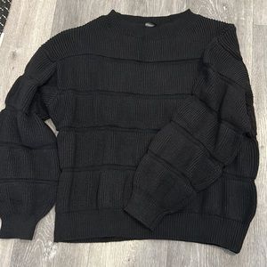 Black chunky cable knit sweater